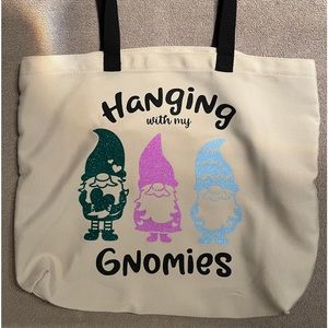 Cricut handmade tote. Gnome sweet gnome.